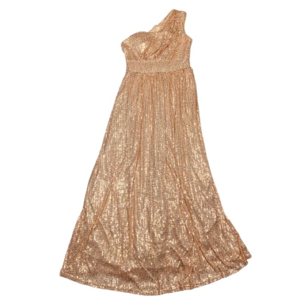 Shein One Shoulder Sequin Flowy Long Dress